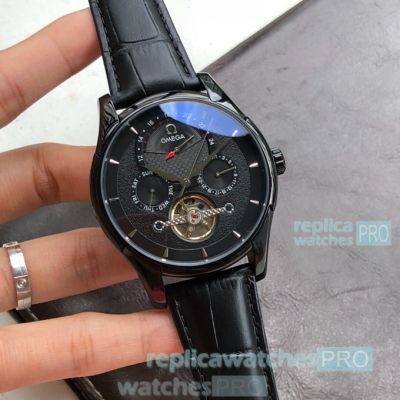 Replica Omega Flying Tourbillon All Black Watch 43mm